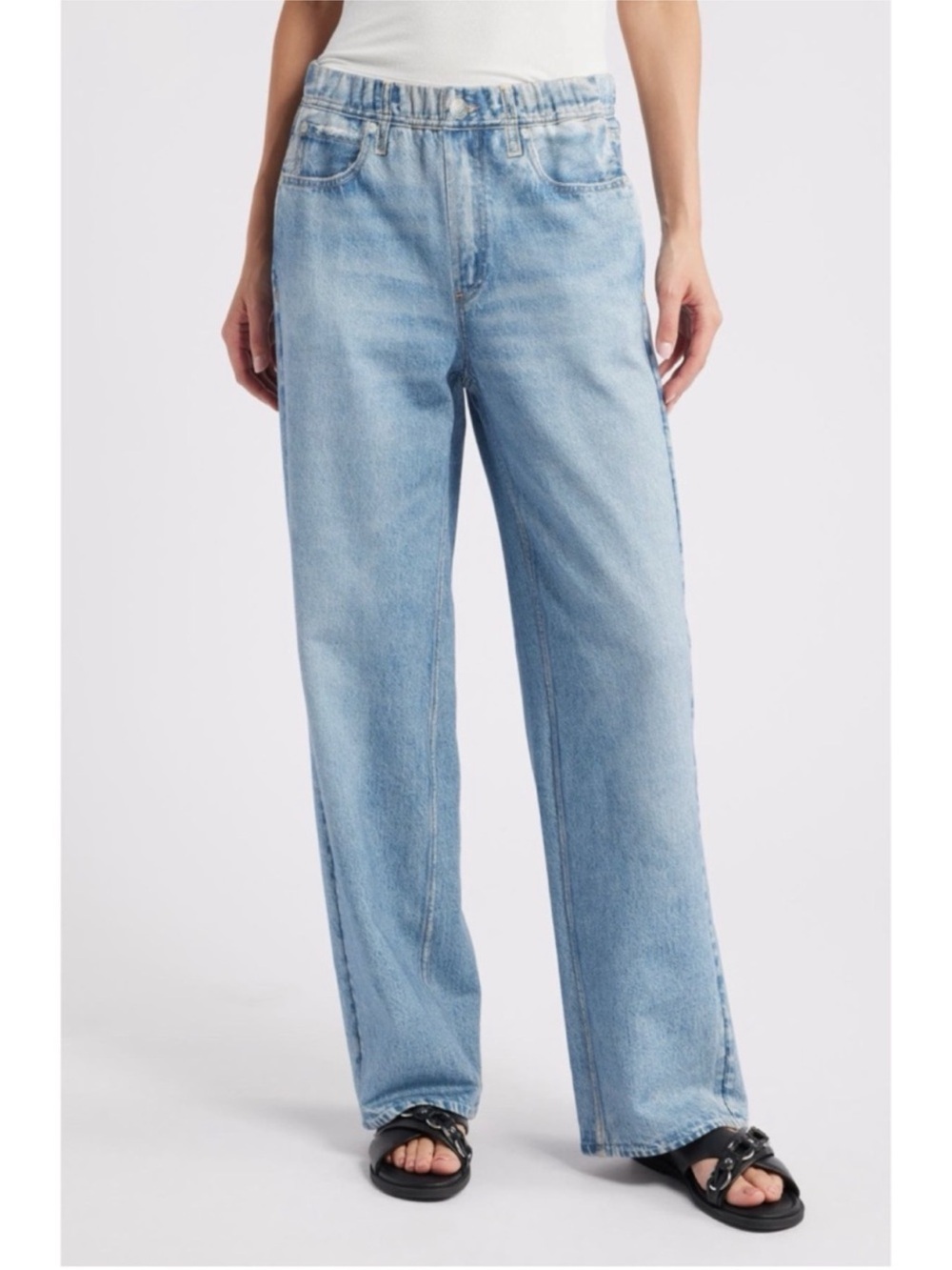 NWT Rag & Bone Miramar Straight-Leg Sweatpant Jeans Tulip Blue XS